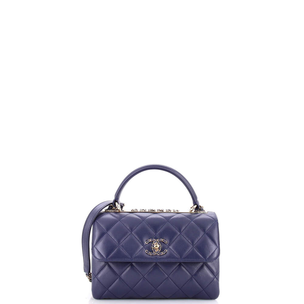Chanel Small Chain Trendy CC Top Handle Bag Quilted Lambskin